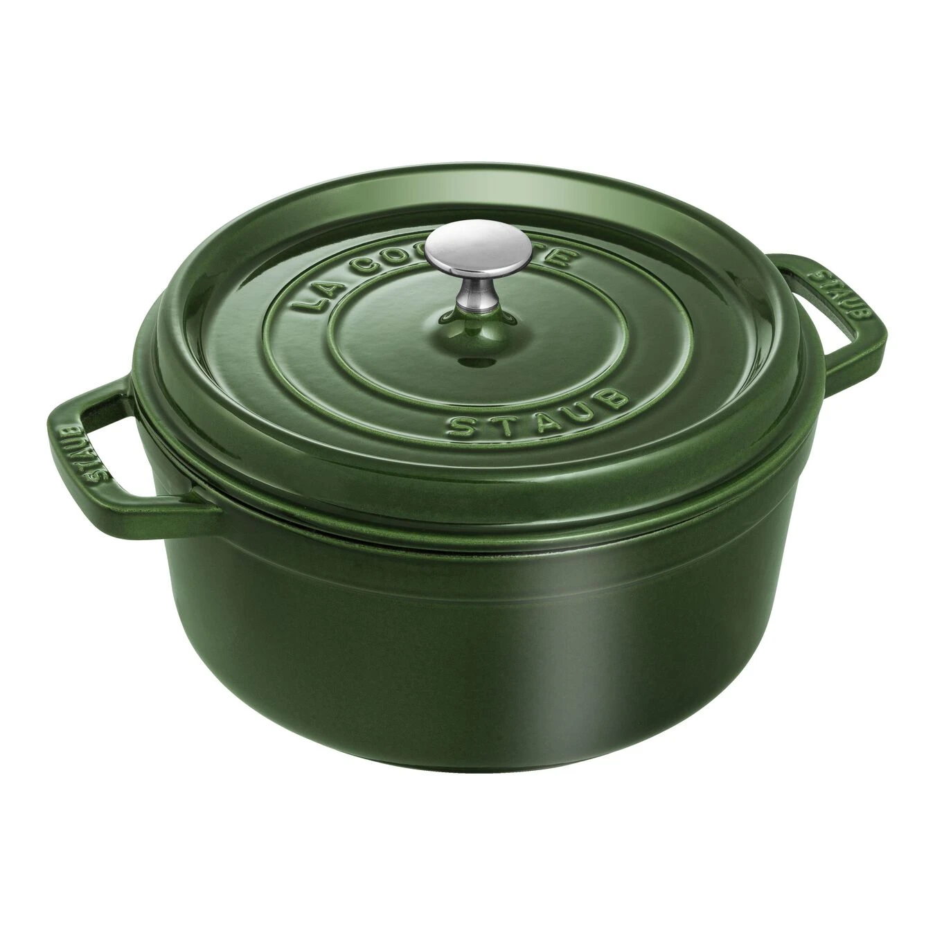 Staub Gietijzeren Braadpan 24 Cm / 3,8 L, Rond, Basilicum 1 Staub Gietijzeren Braadpan 24 Cm / 3,8 L, Rond, Basilicum