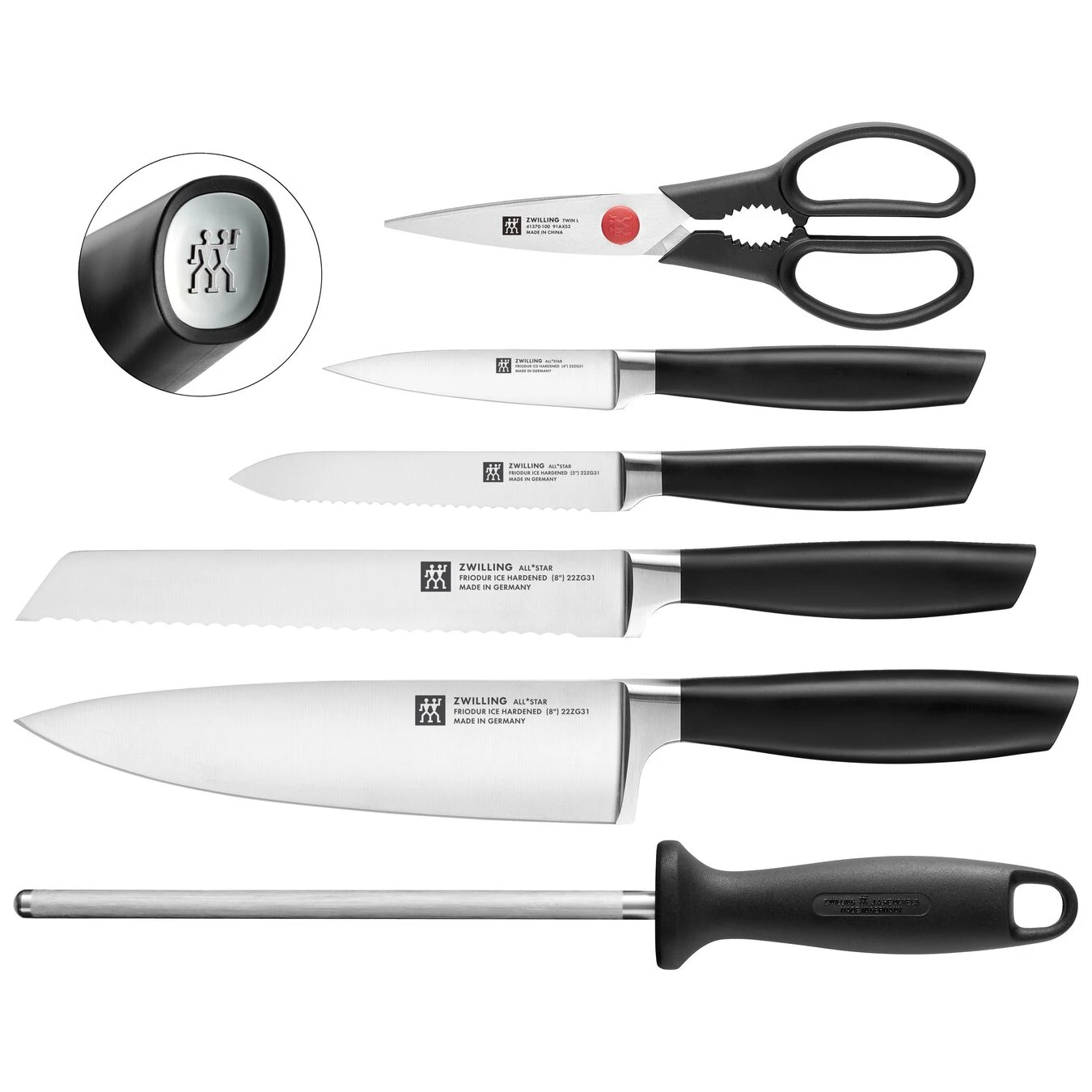Zwilling Messenblok, 7-delig, Zilver 2 Zwilling Messenblok, 7-delig, Zilver - Afbeelding 2