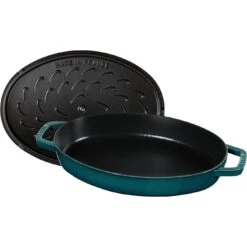 Staub Ovenschaal Met Deksel 33 Cm, Ovaal, La-mer 10 Staub Ovenschaal Met Deksel 33 Cm, Ovaal, La-mer -Demeyere Winkel 40501 125 0 6