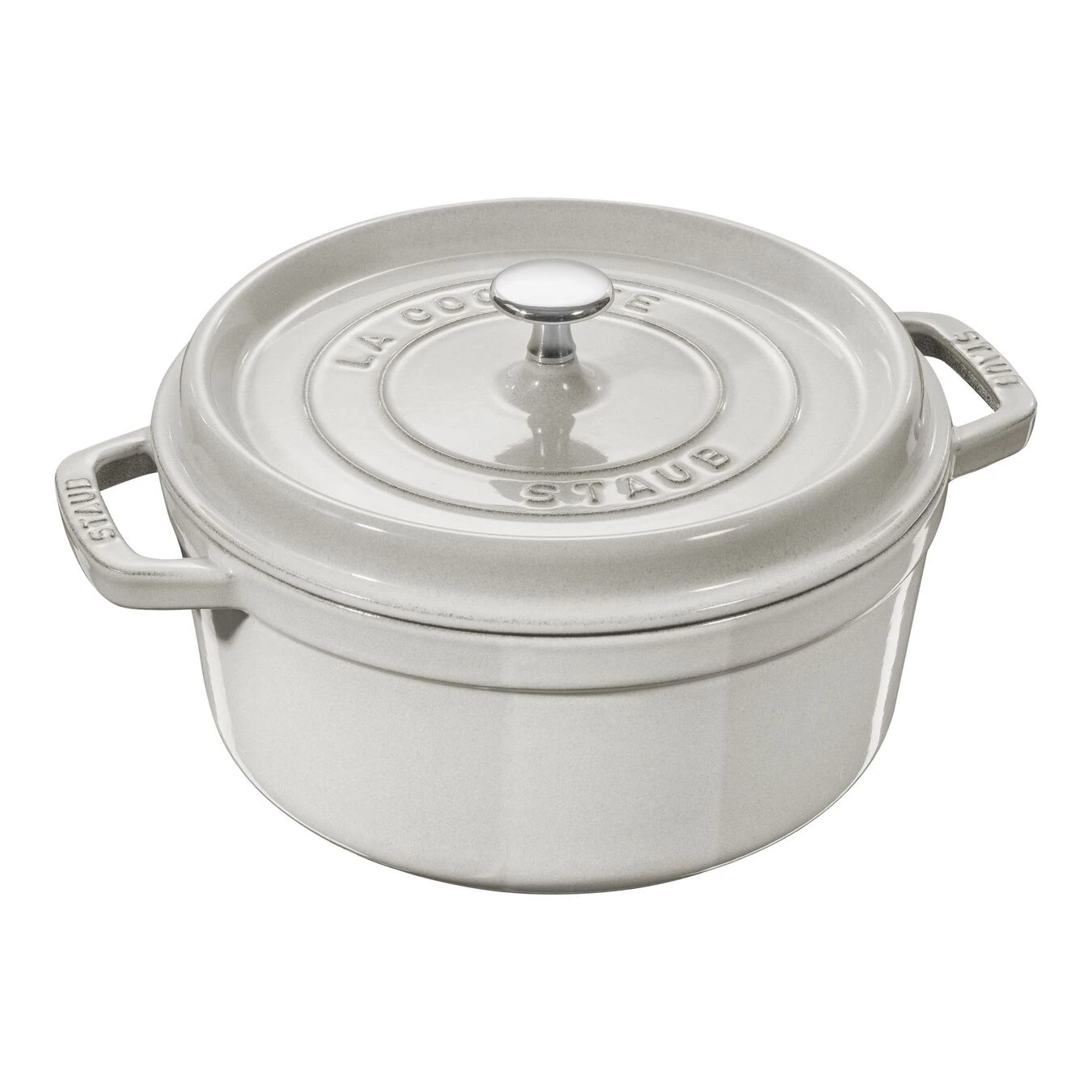 Staub Gietijzeren Braadpan 28 Cm / 6,75 L, Rond, White Truffle 1 Staub Gietijzeren Braadpan 28 Cm / 6,75 L, Rond, White Truffle