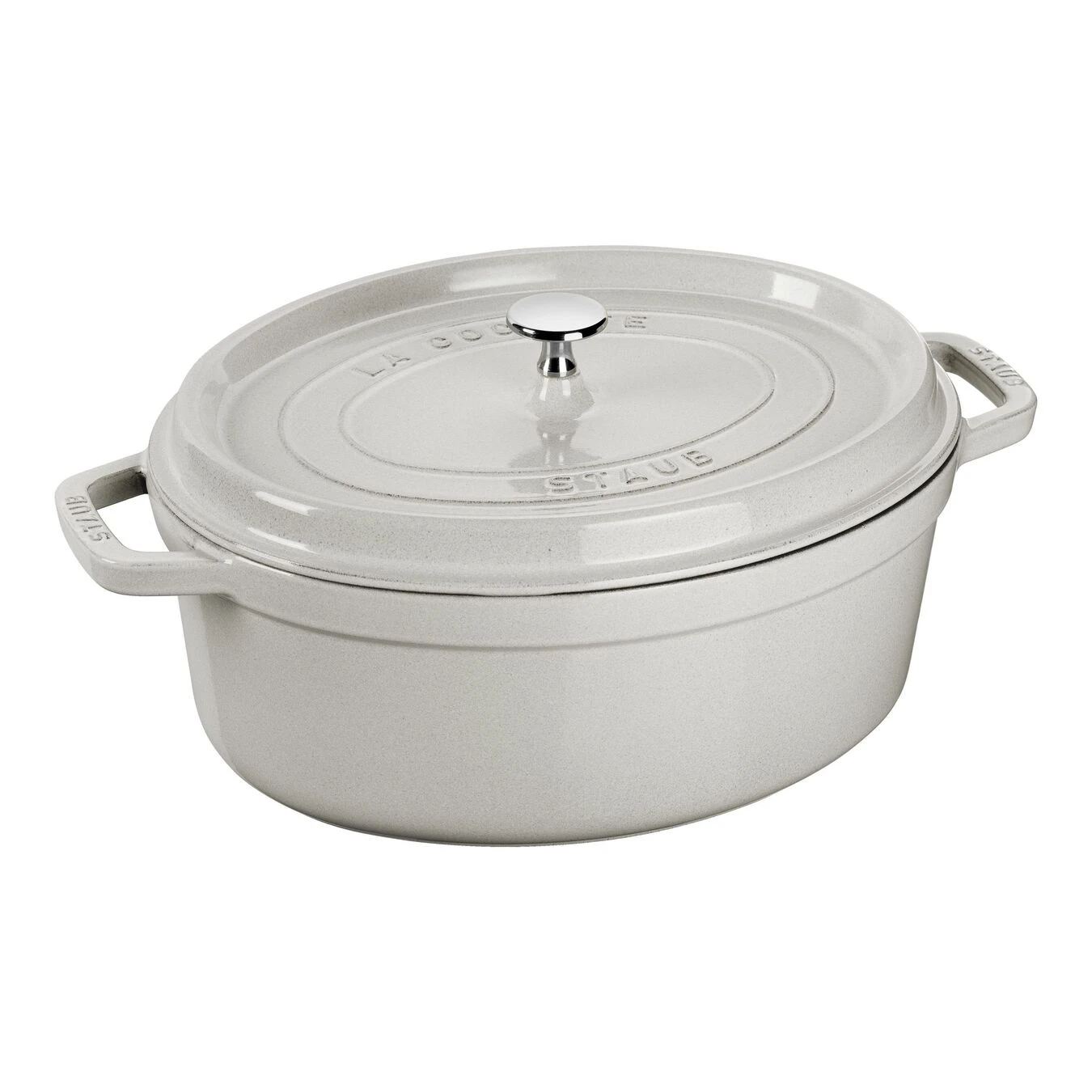 Staub Gietijzeren Braadpan 31 Cm / 5,5 L, Ovaal, White Truffle 1 Staub Gietijzeren Braadpan 31 Cm / 5,5 L, Ovaal, White Truffle