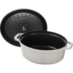 Staub Gietijzeren Braadpan 31 Cm / 5,5 L, Ovaal, White Truffle 10 Staub Gietijzeren Braadpan 31 Cm / 5,5 L, Ovaal, White Truffle -Demeyere Winkel 40501416 5
