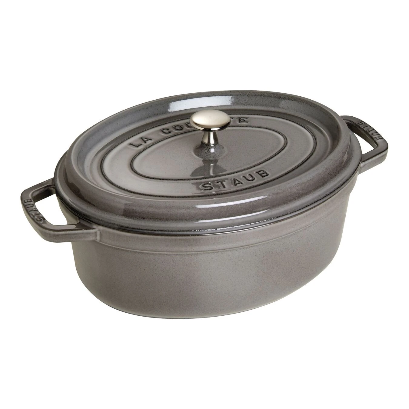 Staub Gietijzeren Braadpan 29 Cm / 4,25 L, Ovaal, Grafietgrijs 1 Staub Gietijzeren Braadpan 29 Cm / 4,25 L, Ovaal, Grafietgrijs