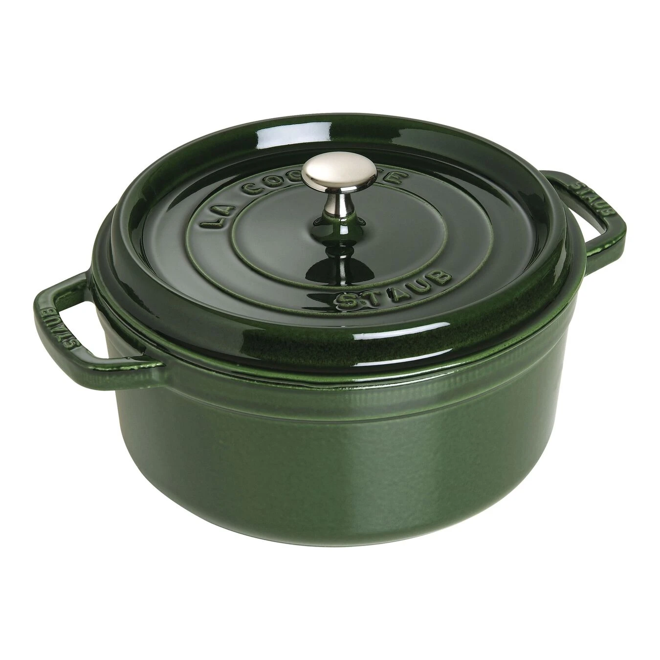 Staub Gietijzeren Braadpan 26 Cm / 5,25 L, Rond, Basilicum 1 Staub Gietijzeren Braadpan 26 Cm / 5,25 L, Rond, Basilicum