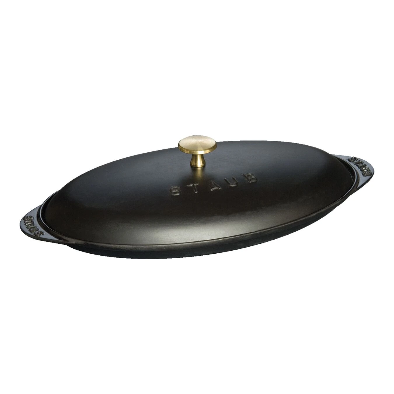 Staub Ovenschaal Met Deksel 31 Cm, Ovaal, Zwart 1 Staub Ovenschaal Met Deksel 31 Cm, Ovaal, Zwart