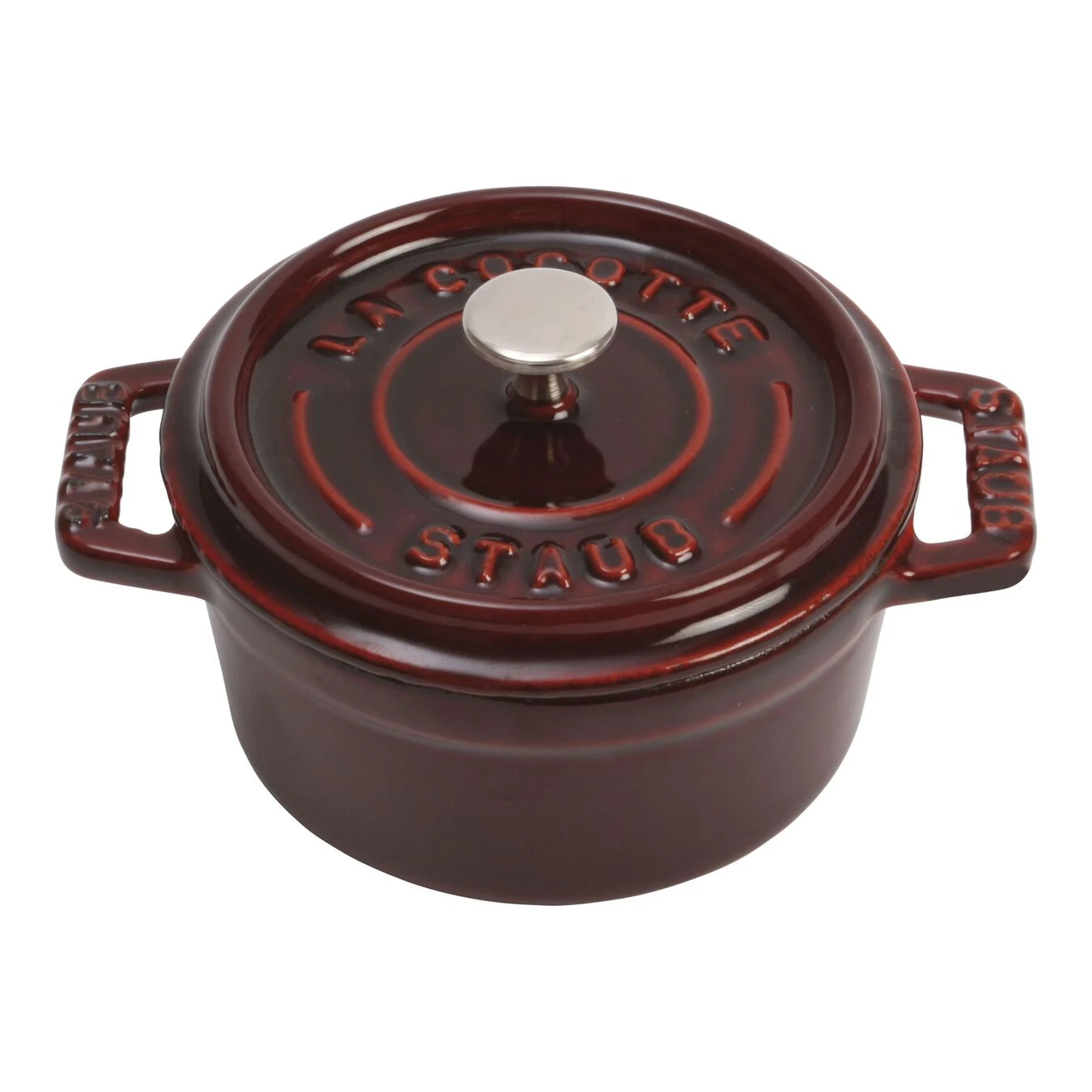 Staub Mini Braadpan 10 Cm / 250 Ml, Rond, Grenadine Rood 1 Staub Mini Braadpan 10 Cm / 250 Ml, Rond, Grenadine Rood
