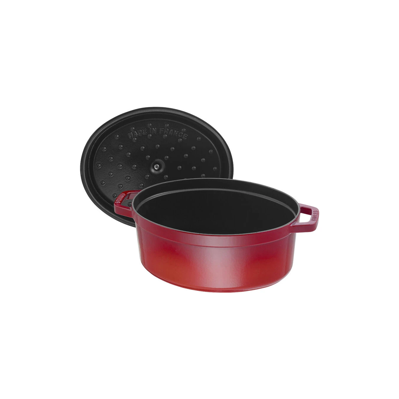 Staub Gietijzeren Braadpan 37 Cm / 8 L, Ovaal, Kersenrood 2 Staub Gietijzeren Braadpan 37 Cm / 8 L, Ovaal, Kersenrood - Afbeelding 2