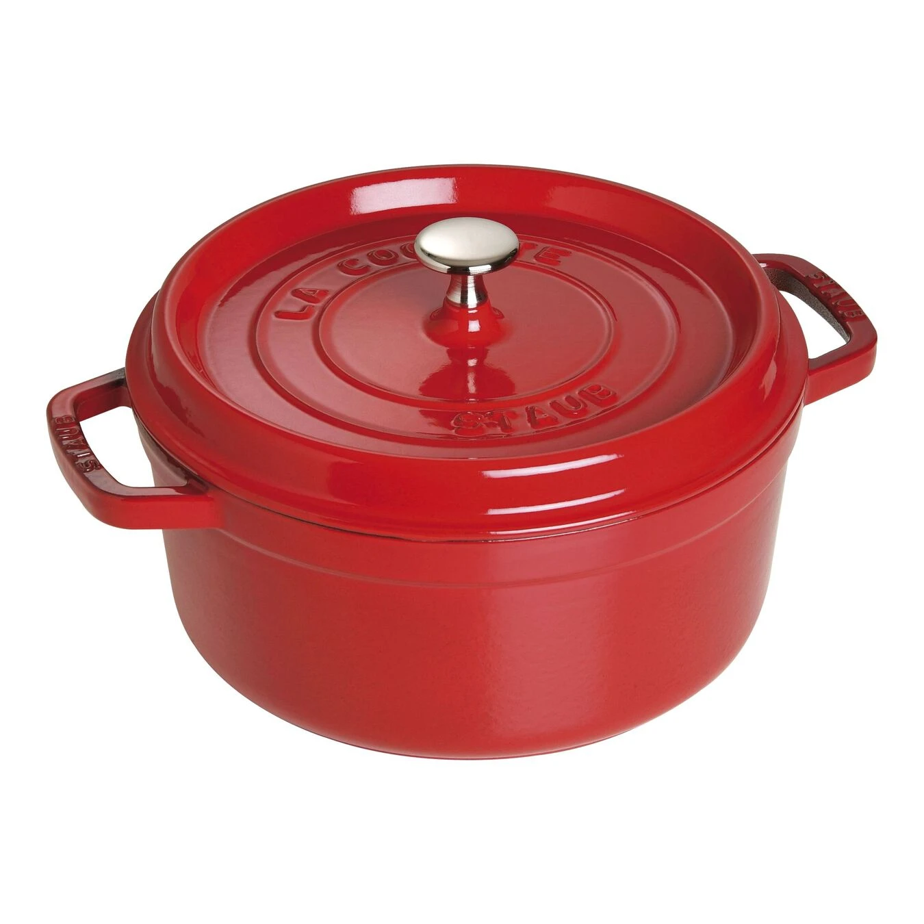 Staub Gietijzeren Braadpan 24 Cm / 3,8 L, Rond, Kersenrood 1 Staub Gietijzeren Braadpan 24 Cm / 3,8 L, Rond, Kersenrood