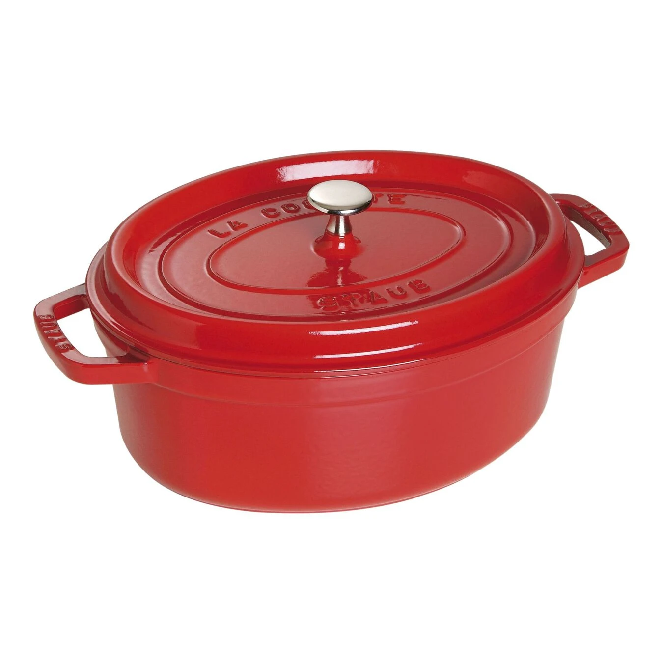 Staub Gietijzeren Braadpan 29 Cm / 4,25 L, Ovaal, Kersenrood 1 Staub Gietijzeren Braadpan 29 Cm / 4,25 L, Ovaal, Kersenrood