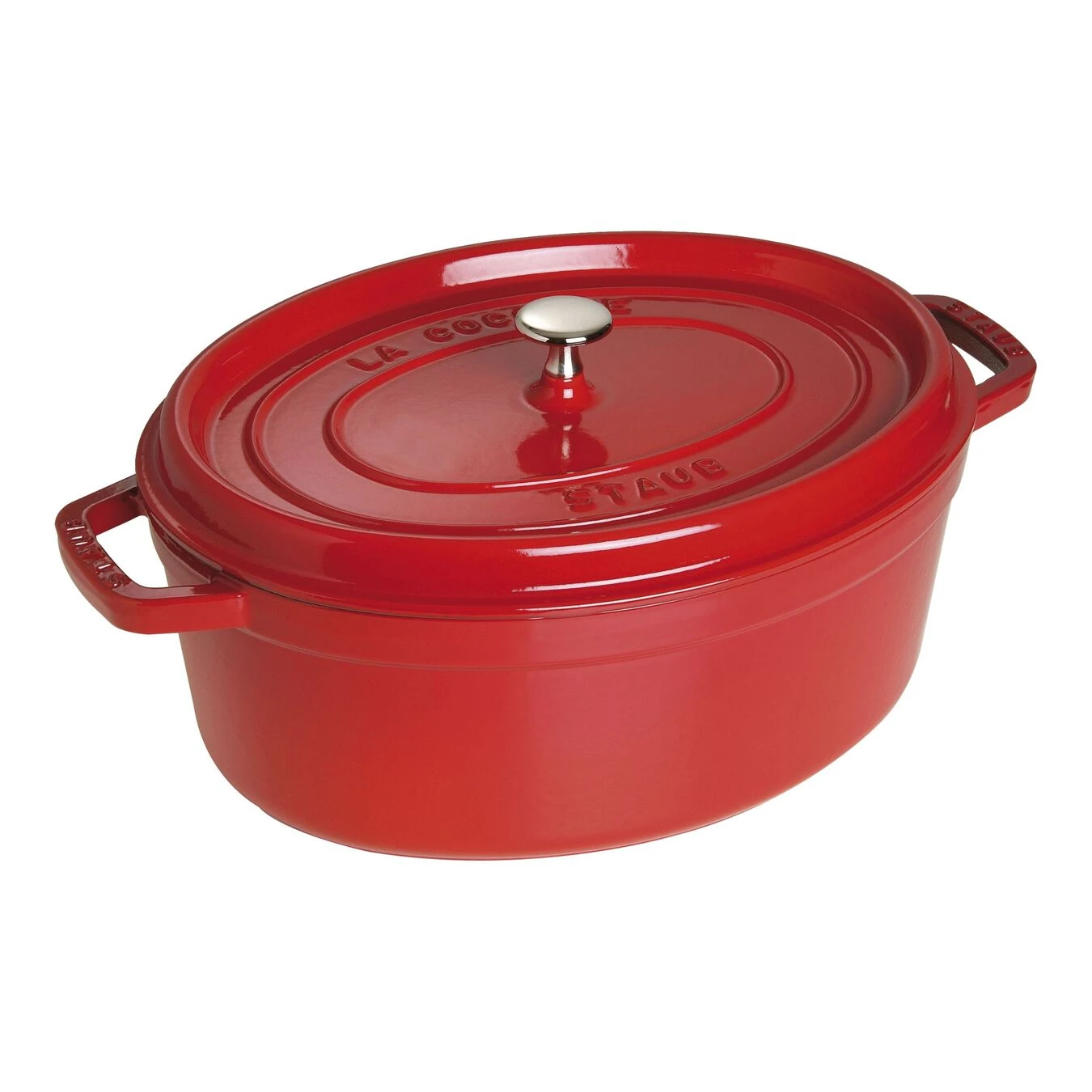 Staub Gietijzeren Braadpan 37 Cm / 8 L, Ovaal, Kersenrood 1 Staub Gietijzeren Braadpan 37 Cm / 8 L, Ovaal, Kersenrood