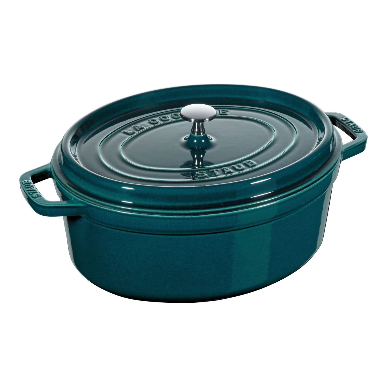Staub Gietijzeren Braadpan 31 Cm / 5,5 L, Ovaal, La-mer 1 Staub Gietijzeren Braadpan 31 Cm / 5,5 L, Ovaal, La-mer