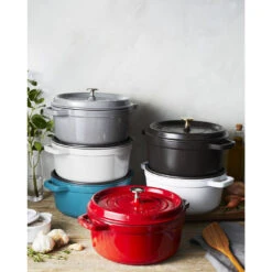 Staub Gietijzeren Braadpan 24 Cm / 3,8 L, Rond, Grafietgrijs -Demeyere Winkel 750031056