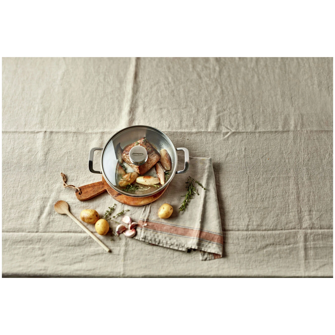 Demeyere Koekenpan Met Glazen Deksel 24 Cm 3 Demeyere Koekenpan Met Glazen Deksel 24 Cm - Afbeelding 3